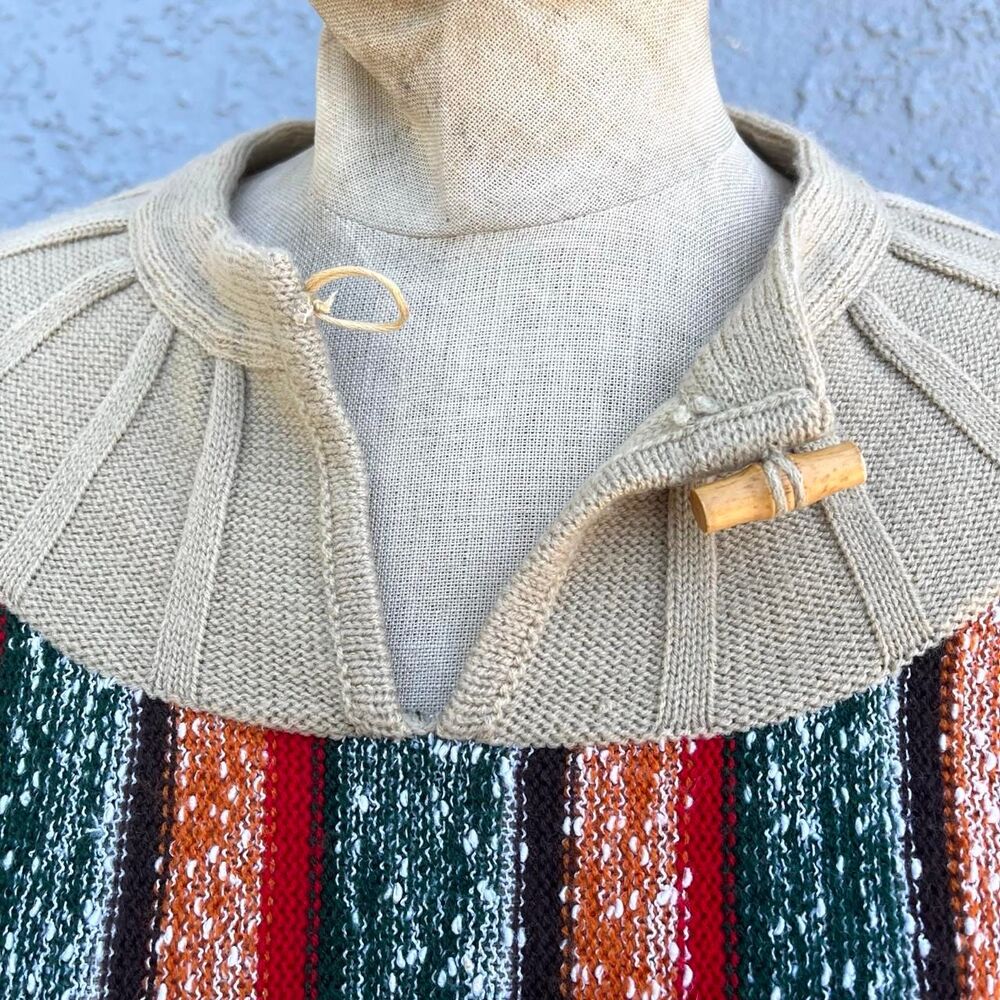 Vintage 70s Sweater Size M/L Striped bohemian - Picture 6 of 7